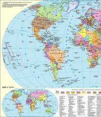 Крупная карта мира со странами на весь экран Карта мира деление страны